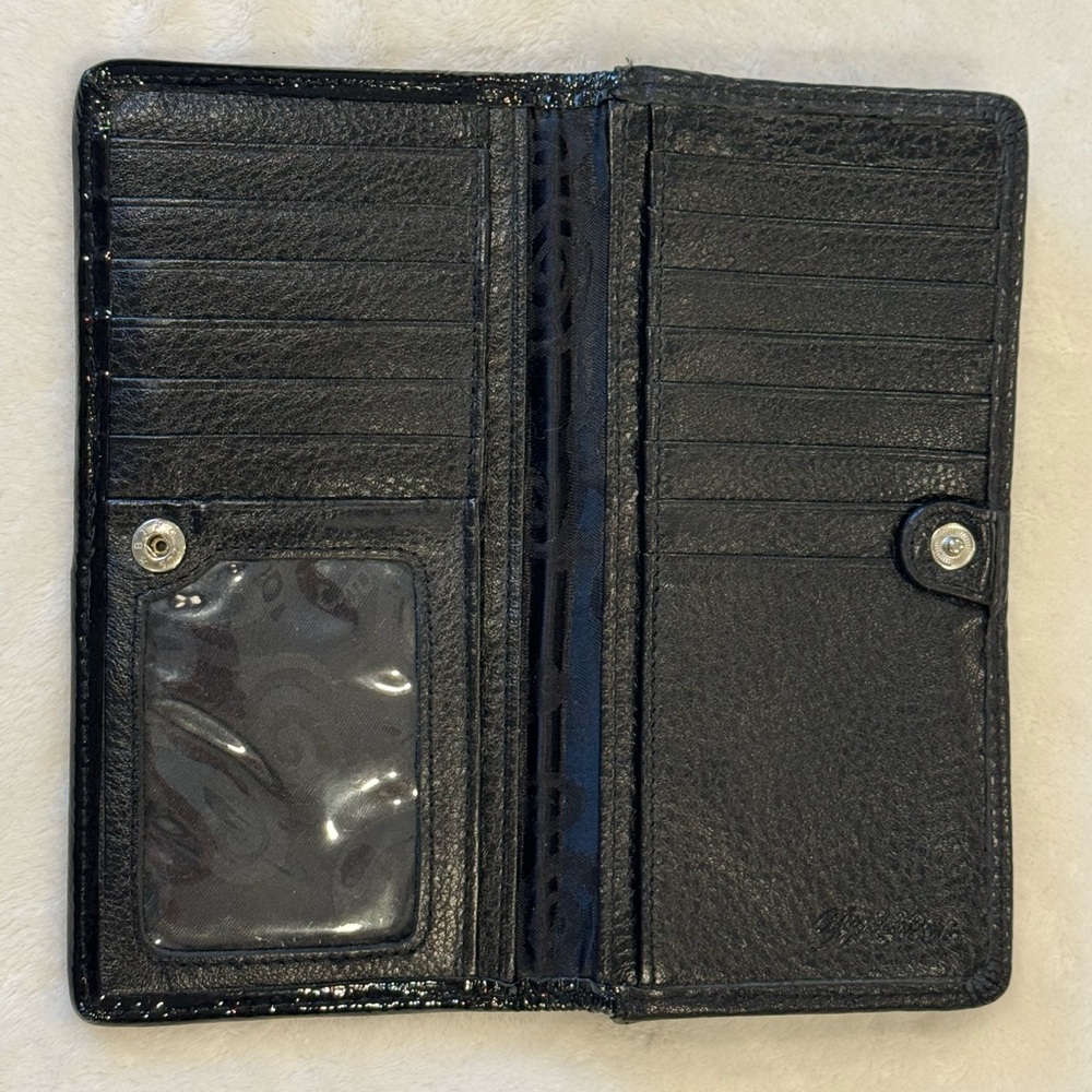 Brighton Pretty Tough Large Black Leather Studded Folio Wallet - Picture 3 of 12